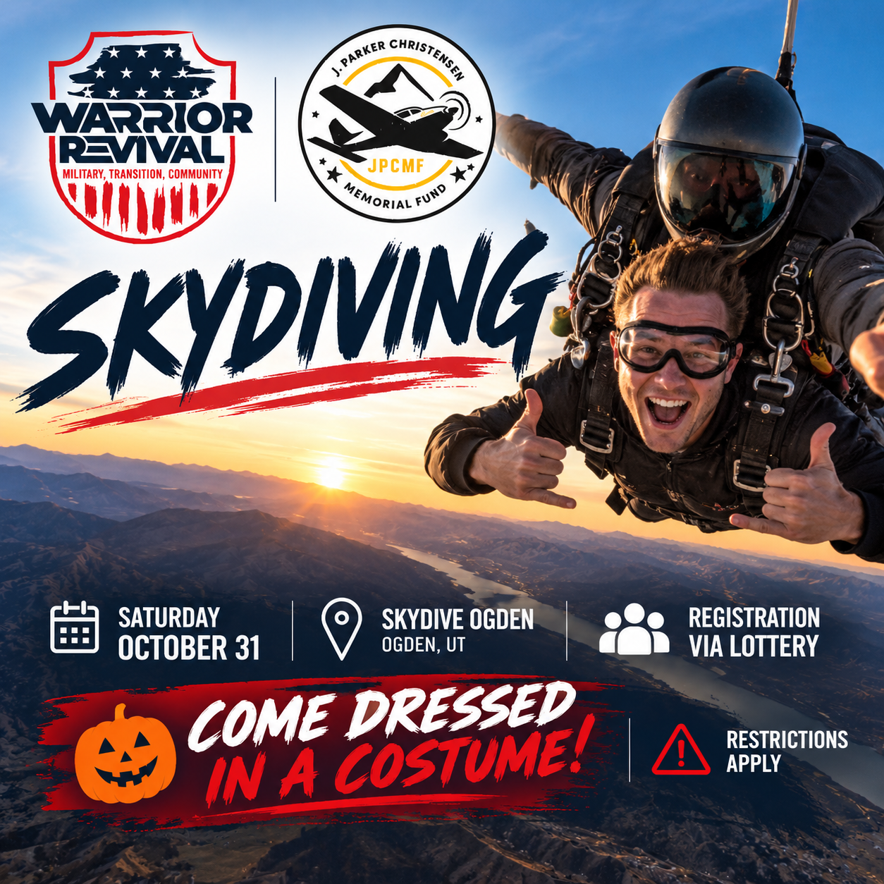 Skydiving Warrior Revival x J. Parker Christensen Memorial Fund - logo